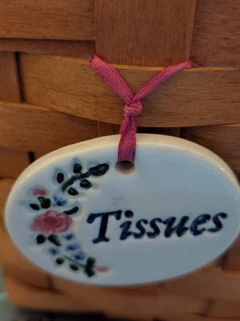 Longaberger 1993 Small Spoon basket with protector & Tissue Tie-On